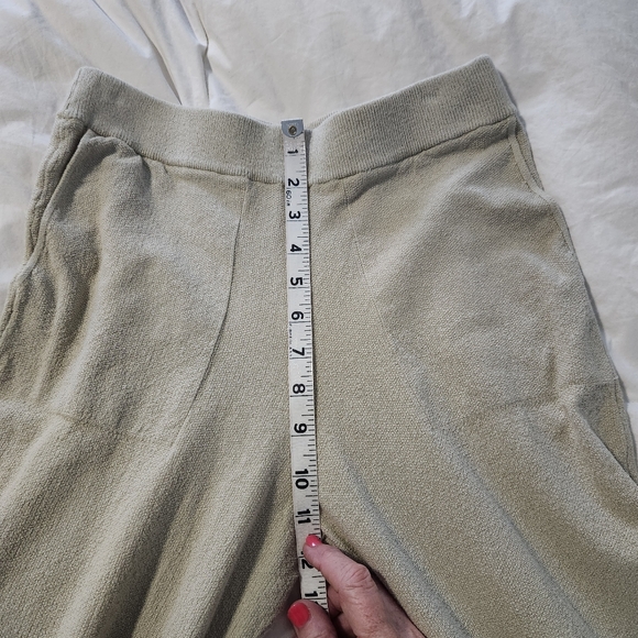 FP Beach Pants Womens Small Beige Knit Wide Leg Lounge Pull On Free People - Picture 9 of 12
